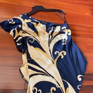 Etcetera one shoulder tunic handkerchief hem top